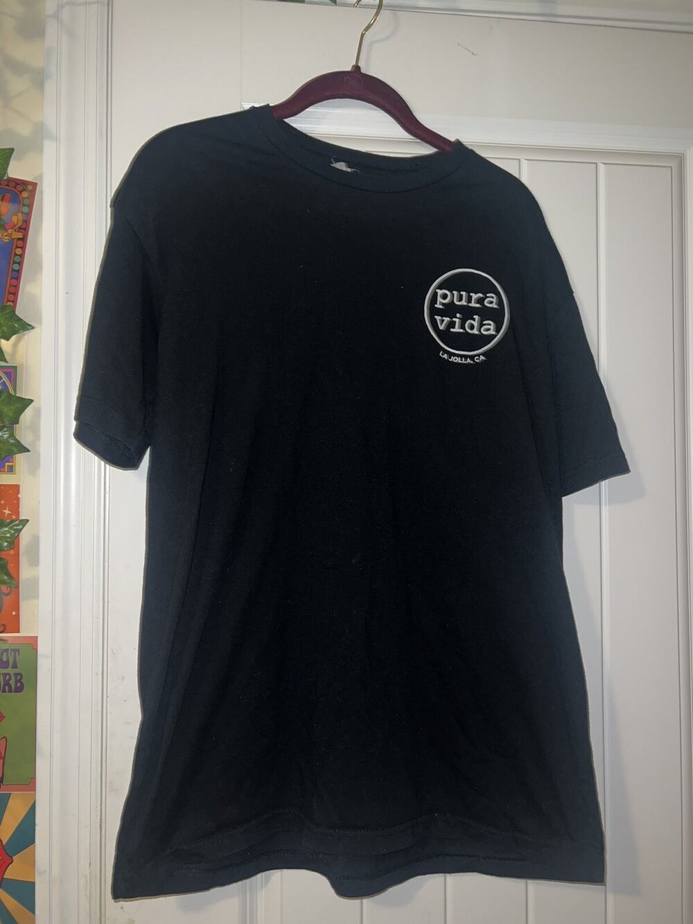 Pura Vida black short sleeved graphic t-shirt solid unisex large